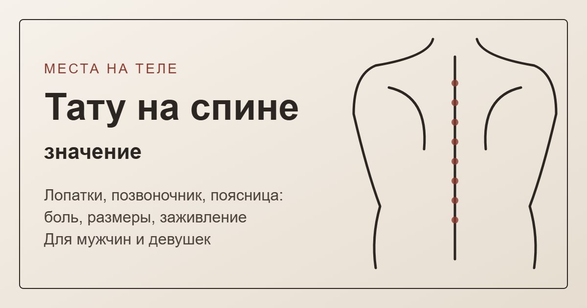 Тату на спине: значение — обложка с линейным силуэтом спины